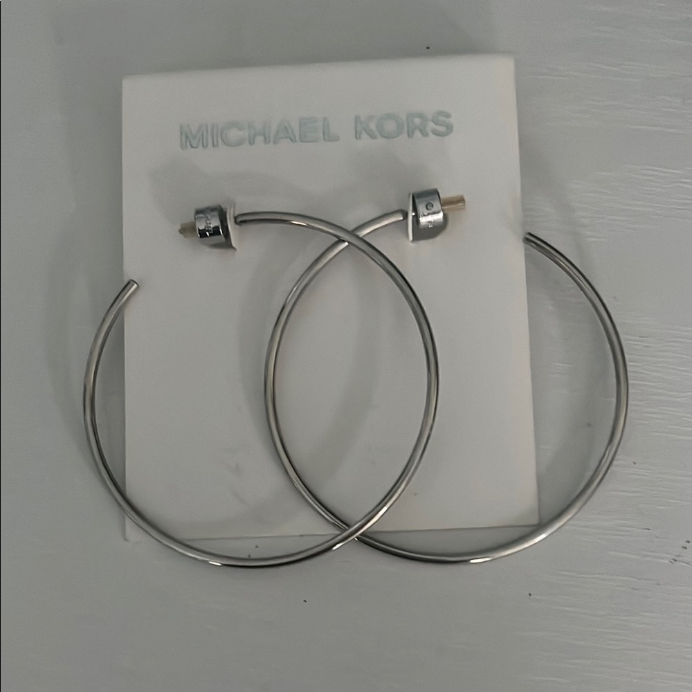 Michael Kors Shiny Silver Hoops